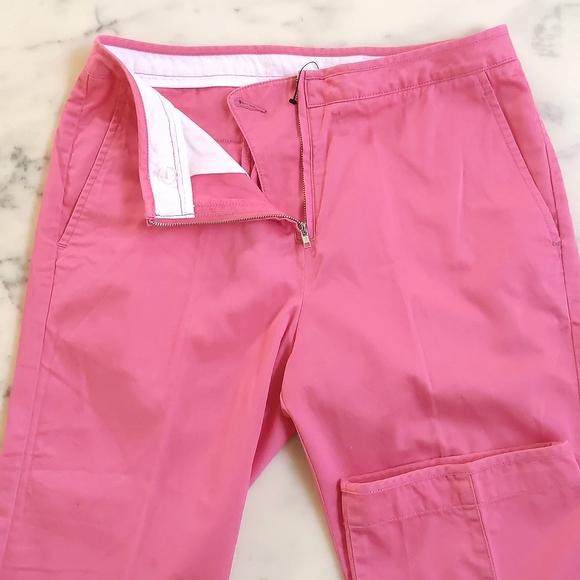 NWOT. BCBG MaxAzria 100% Cotton Cropped pant with real pockets. - Picture 4 of 7